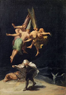 Hexen im Flug (Vuelo de Brujas), 1797-1798. Künstler: Goya, Francisco, von (1746 bis 1828)